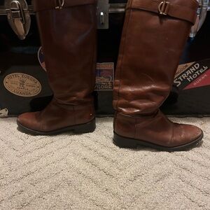 Tory Burch Brown Leather Riding Boots
